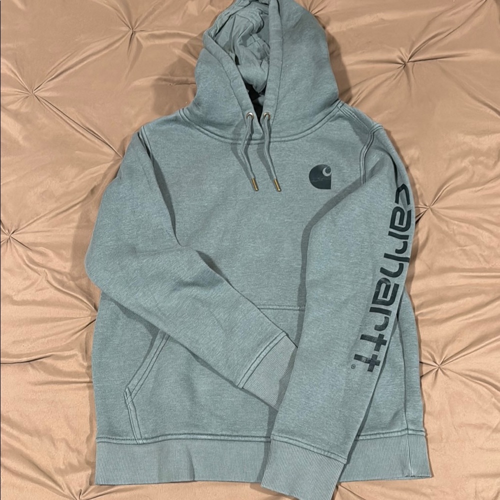 Carhartt Gray Sweater with Hood and Logo
